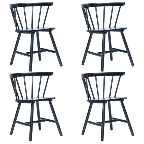 Maison Madeleine -  5 Piece Dining Set Solid Rubber Wood Black